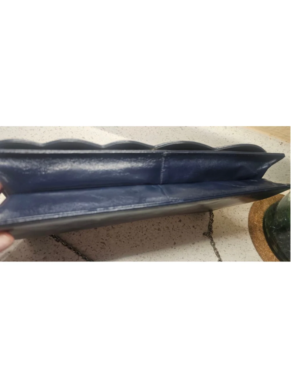 Women's Chic de Paris Blue Leather Clutch Bag